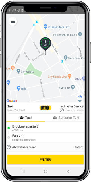 2244 Taxi-App - Schneller Service